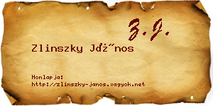 Zlinszky János névjegykártya