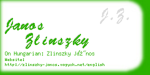 janos zlinszky business card